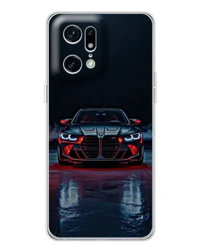 Чехол для OPPO Find X5 Pro с картинкой «BMW на мокрой дороге»