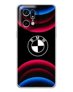 Чохол для OPPO Find X5 Pro з картинкою «Логотип BMW та неонові дуги»