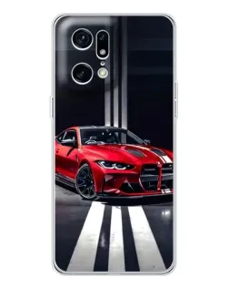 Чохол для OPPO Find X5 Pro з картинкою «Червона BMW на дорозі»