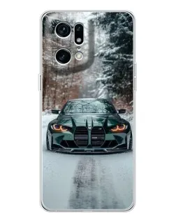 Чохол для OPPO Find X5 Pro з картинкою «BMW у зимовому лісі»