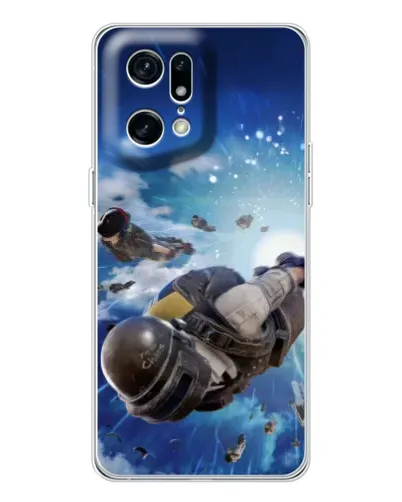 Чехол для OPPO Find X5 Pro с картинкой «Десант PUBG — прыжок»