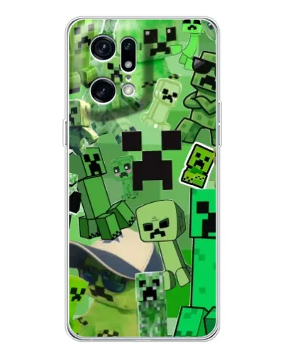 Чехол для OPPO Find X5 Pro с картинкой «Криперы Minecraft» Чехол для OPPO Find X5 Pro с картинкой «Криперы Minecraft»