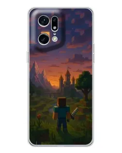 Чехол для OPPO Find X5 Pro с картинкой «Стив у башни» Чехол для OPPO Find X5 Pro с картинкой «Стив у башни»