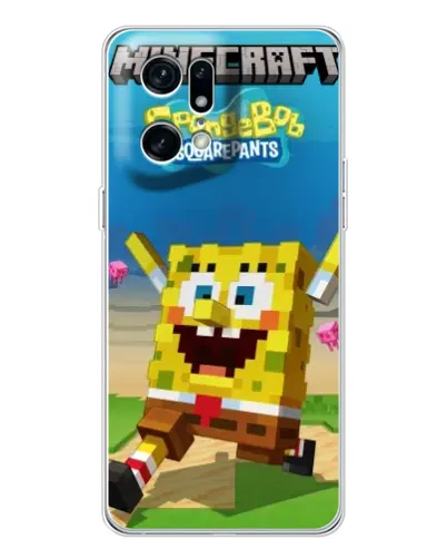 Чехол для OPPO Find X5 Pro с картинкой «Губка Боб Minecraft» Чехол для OPPO Find X5 Pro с картинкой «Губка Боб Minecraft»
