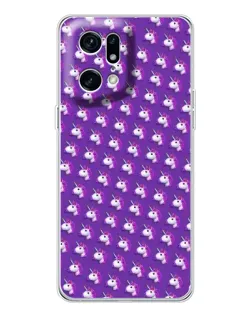 Чехол для OPPO Find X5 Pro с картинкой «Единороги на фиолетовом»