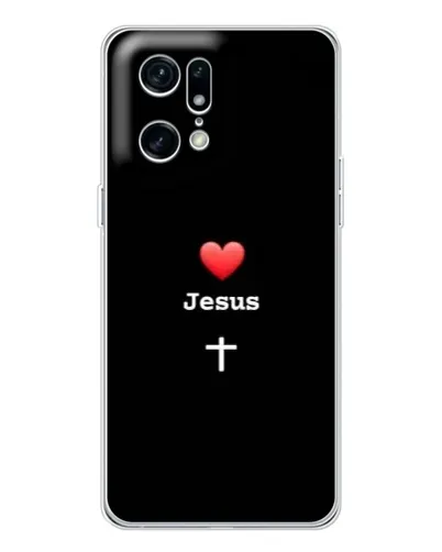Чехол для OPPO Find X5 Pro с картинкой «Сердце - Jesus» Чехол для OPPO Find X5 Pro с картинкой «Сердце - Jesus»