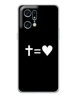 Чехол для OPPO Find X5 Pro с картинкой «Крест и Сердце»