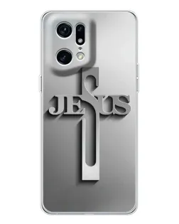 Чохол для OPPO Find X5 Pro з картинкою «Металевий хрест Jesus» Чохол для OPPO Find X5 Pro з картинкою «Металевий хрест Jesus»