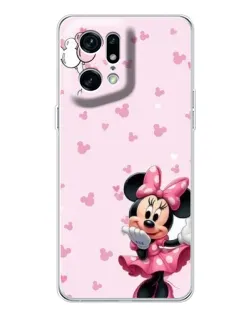 Чехол для OPPO Find X5 Pro с картинкой «Минни Маус и сердечки»