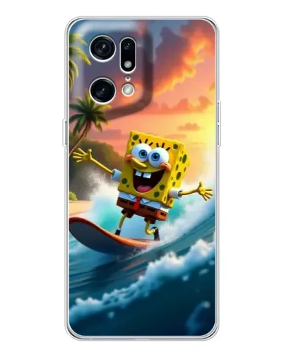 Чехол для OPPO Find X5 Pro с картинкой «Губка Боб серфингист»