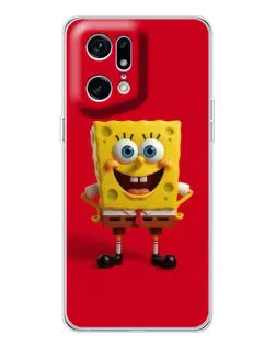 Чехол для OPPO Find X5 Pro с картинкой «Спанч Боб на красном»