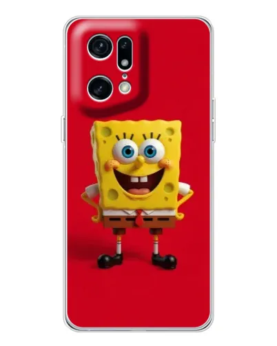 Чехол для OPPO Find X5 Pro с картинкой «Спанч Боб на красном»