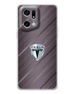 Чохол для OPPO Find X5 Pro з картинкою «Металева текстура Tesla»