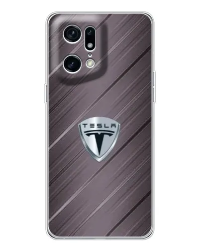 Чехол для OPPO Find X5 Pro с картинкой «Металлическая текстура Tesla» Чехол для OPPO Find X5 Pro с картинкой «Металлическая текстура Tesla»