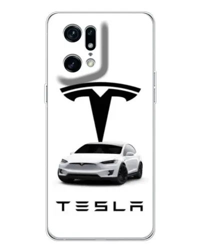 Чехол для OPPO Find X5 Pro с картинкой «Tesla White Style» Чехол для OPPO Find X5 Pro с картинкой «Tesla White Style»