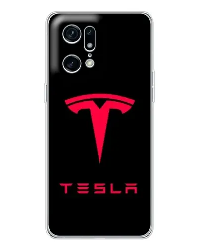 Чехол для OPPO Find X5 Pro с картинкой «Tesla Red Logo» Чехол для OPPO Find X5 Pro с картинкой «Tesla Red Logo»