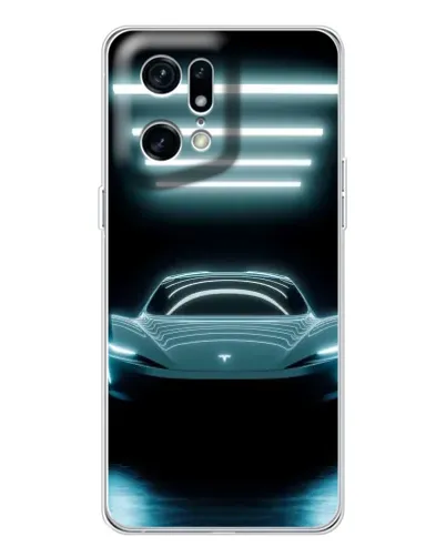 Чехол для OPPO Find X5 Pro с картинкой «Tesla в неоне» Чехол для OPPO Find X5 Pro с картинкой «Tesla в неоне»