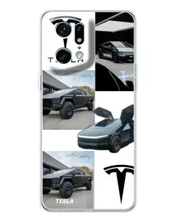 Чохол для OPPO Find X5 Pro з картинкою «Колаж Cybertruck Tesla»