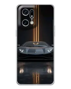 Чохол для OPPO Find X5 Pro з картинкою «Lamborghini золоті лінії»
