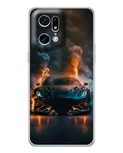 Чехол для OPPO Find X5 Pro с картинкой «Lamborghini дымная эстетика»