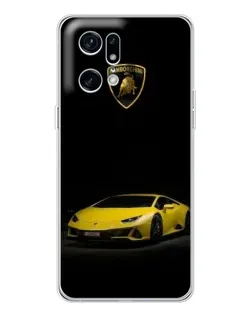 Чохол для OPPO Find X5 Pro з картинкою «Lamborghini жовтий акцент»