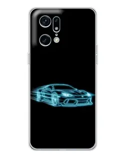Чохол для OPPO Find X5 Pro з картинкою «Неоновий контур Lamborghini»