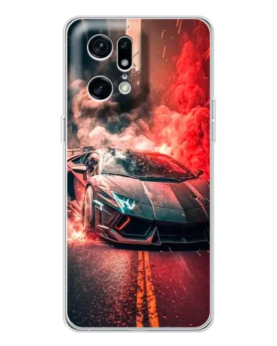 Чехол для OPPO Find X5 Pro с картинкой «Lamborghini красный дым»