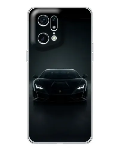 Чехол для OPPO Find X5 Pro с картинкой «Черный Lamborghini Aventador»