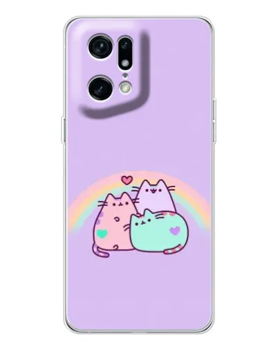 Чехол для OPPO Find X5 Pro с картинкой «Радужные Пушины»