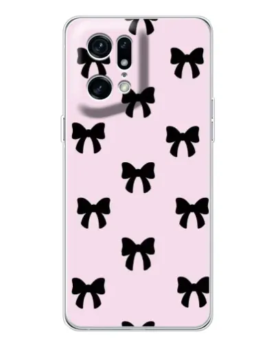 Чехол для OPPO Find X5 Pro с картинкой «Черные банты Coquette» Чехол для OPPO Find X5 Pro с картинкой «Черные банты Coquette»