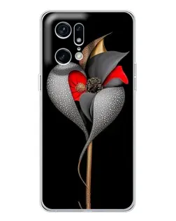 Чохол для OPPO Find X5 Pro з картинкою «Срібна фантазійна квітка»
