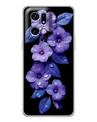 Чехол для OPPO Find X5 Pro с картинкой «Фиолетовые цветы с росою» Чехол для OPPO Find X5 Pro с картинкой «Фиолетовые цветы с росою»
