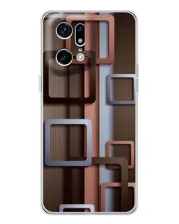 Чохол для OPPO Find X5 Pro з картинкою «Коричневі об'ємні квадрати» Чохол для OPPO Find X5 Pro з картинкою «Коричневі об'ємні квадрати»