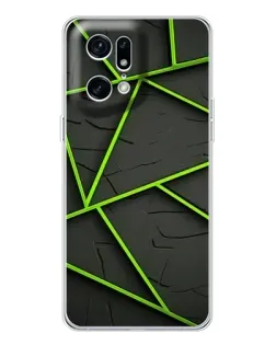 Чехол для OPPO Find X5 Pro с картинкой «Зеленые геометрические линии»