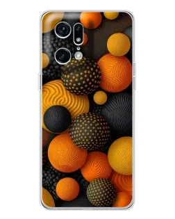 Чехол для OPPO Find X5 Pro с картинкой «Объемные оранжевые сферы»