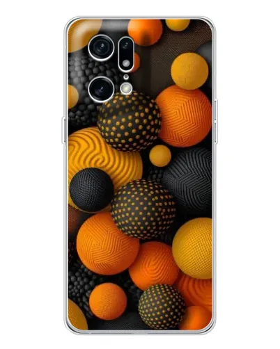 Чехол для OPPO Find X5 Pro с картинкой «Объемные оранжевые сферы»
