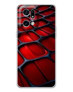 Чехол для OPPO Find X5 Pro с картинкой «Красная глянцевая сетка»