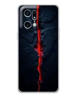 Чехол для OPPO Find X5 Pro с картинкой «Kрасная лавовая трещина»