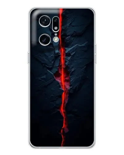 Чехол для OPPO Find X5 Pro с картинкой «Kрасная лавовая трещина»