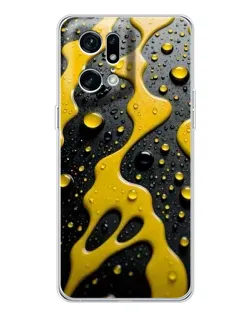 Чехол для OPPO Find X5 Pro с картинкой «Жидкое желтое золото»