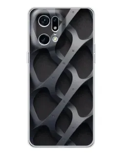 Чехол для OPPO Find X5 Pro с картинкой «Объемное серое плетение»