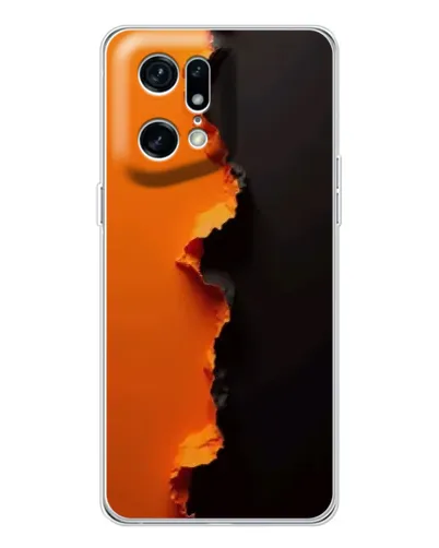 Чехол для OPPO Find X5 Pro с картинкой «Оранжевый разлом»