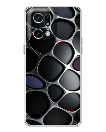 Чехол для OPPO Find X5 Pro с картинкой «Объемная темная решетка»