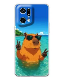 Чехол для OPPO Find X5 Pro с картинкой «Морская капибара» Чехол для OPPO Find X5 Pro с картинкой «Морская капибара»