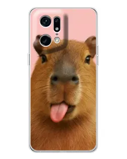 Чехол для OPPO Find X5 Pro с картинкой «Капибара с языком» Чехол для OPPO Find X5 Pro с картинкой «Капибара с языком»