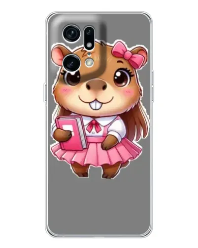 Чехол для OPPO Find X5 Pro с картинкой «Девочка капибара»