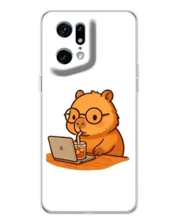 Чехол для OPPO Find X5 Pro с картинкой «Капибара с ноутбуком» Чехол для OPPO Find X5 Pro с картинкой «Капибара с ноутбуком»