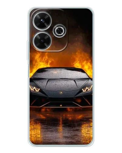 Чехол для OPPO K13 Turbo Pro с картинкой «Lamborghini в огне»