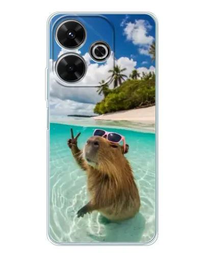 Чехол для OPPO K13 Turbo с картинкой «Капибара на море»