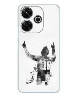 Чехол для OPPO K13 Turbo с картинкой «Черно-белый силуэт Месси»